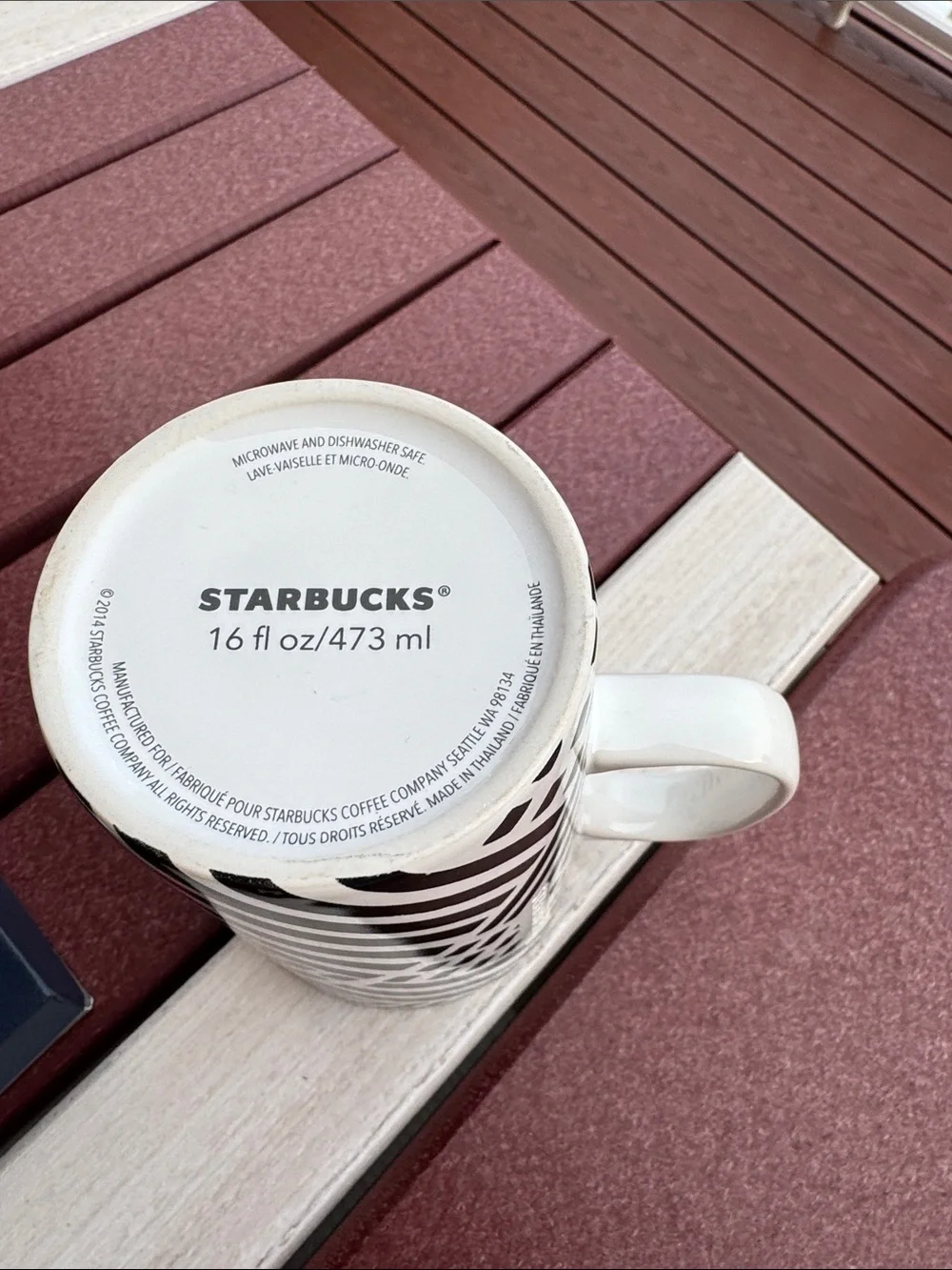 Starbucks 2014 Black & White Geometric Ceramic Mug